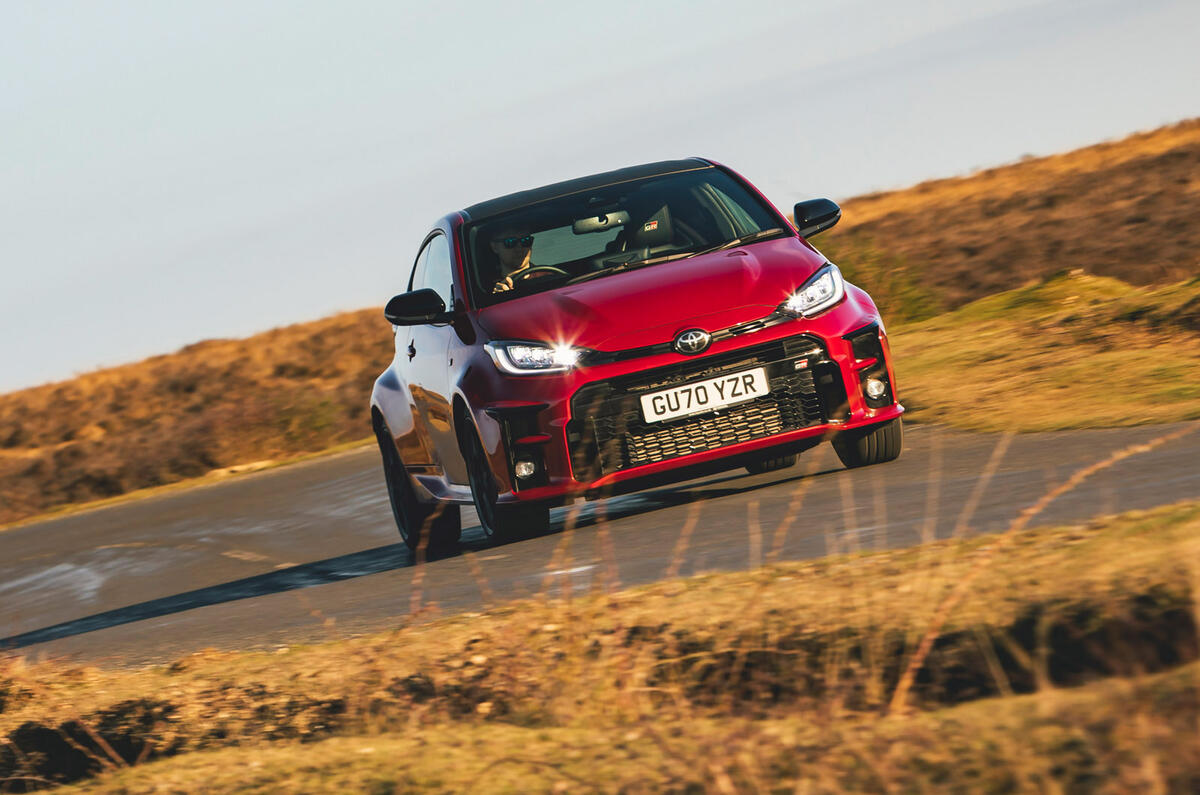 77 Autocar future classics final five 2022 Yaris cornering front