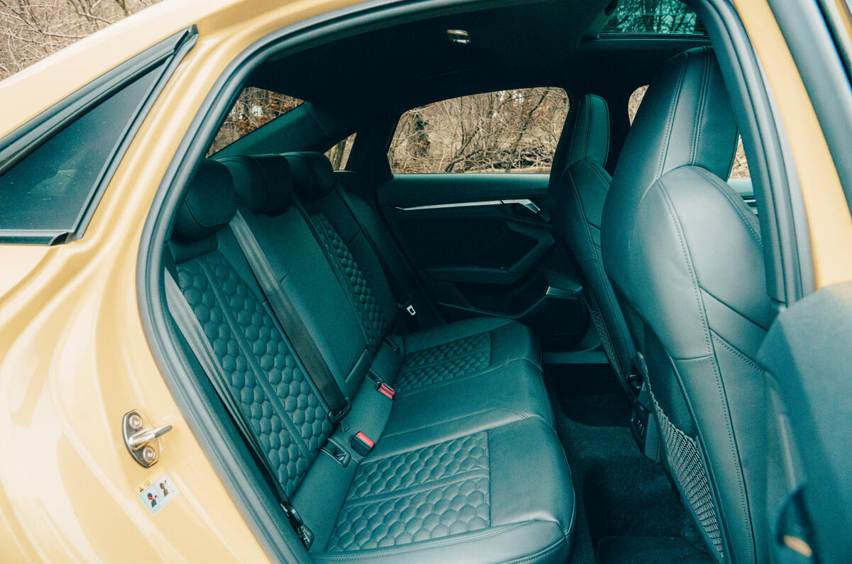 78 BMW M3 vs Audi RS3 saloon 2021 RS3 rear seats