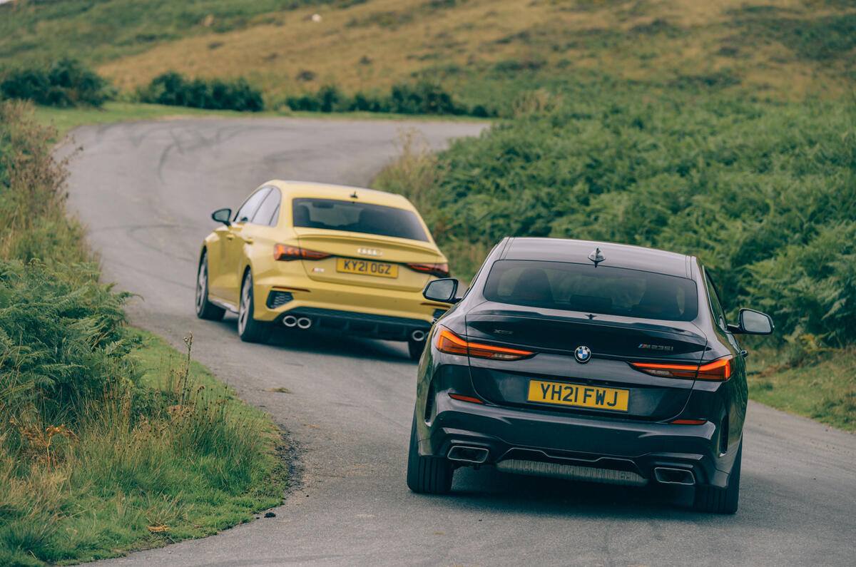 78 Jaguar XE vs M235iGC vs S3 duo rear 78 Jaguar XE vs M235iGC vs S3 duo rear