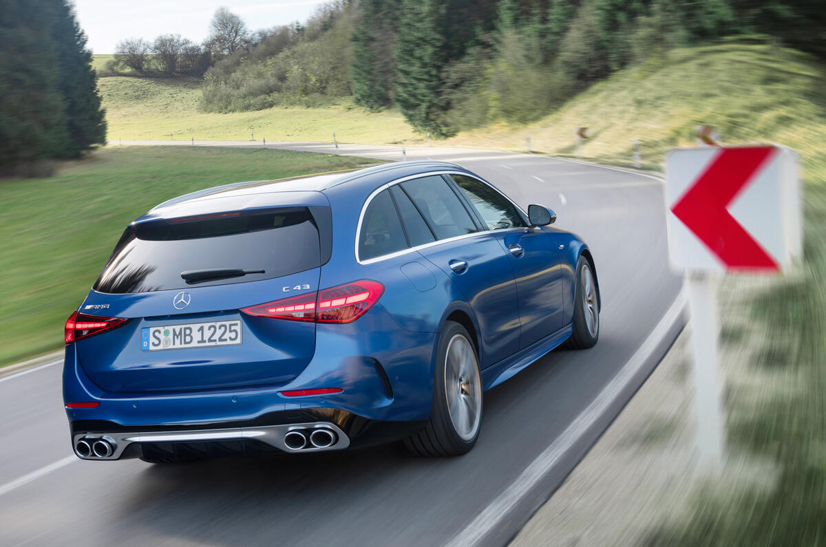 78 Mercedes AMG C43 estate 2022 official reveal tracking rear