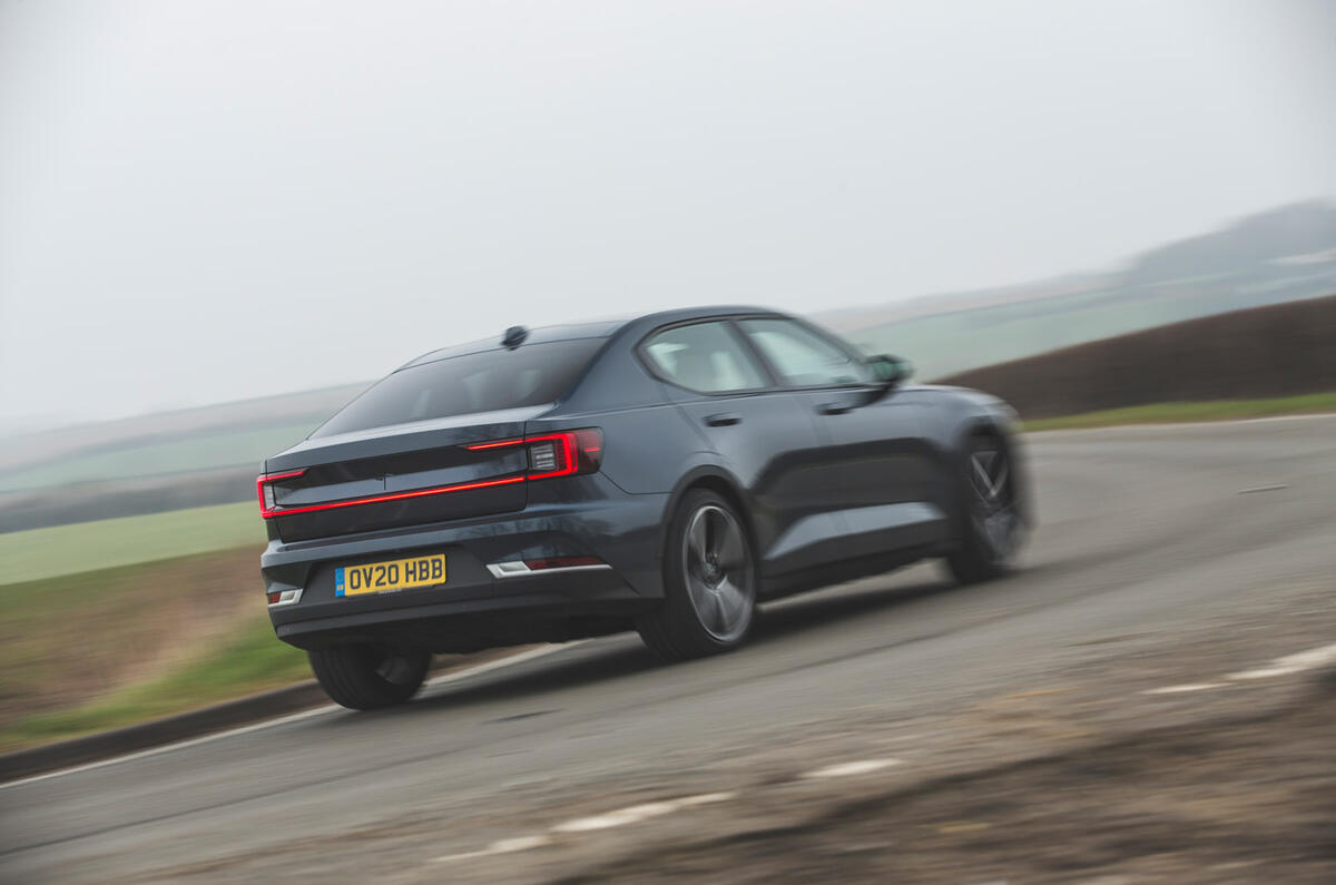 78 Mustang Mach e ID 4 Polestar 2 triple test 2021 polestar solo corner rear 78 Mustang Mach e ID 4 Polestar 2 triple test 2021 polestar solo corner rear