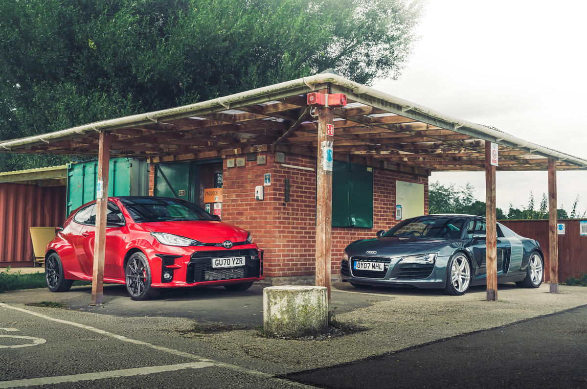79 new GR Yaris vs used R8 static 79 new GR Yaris vs used R8 static