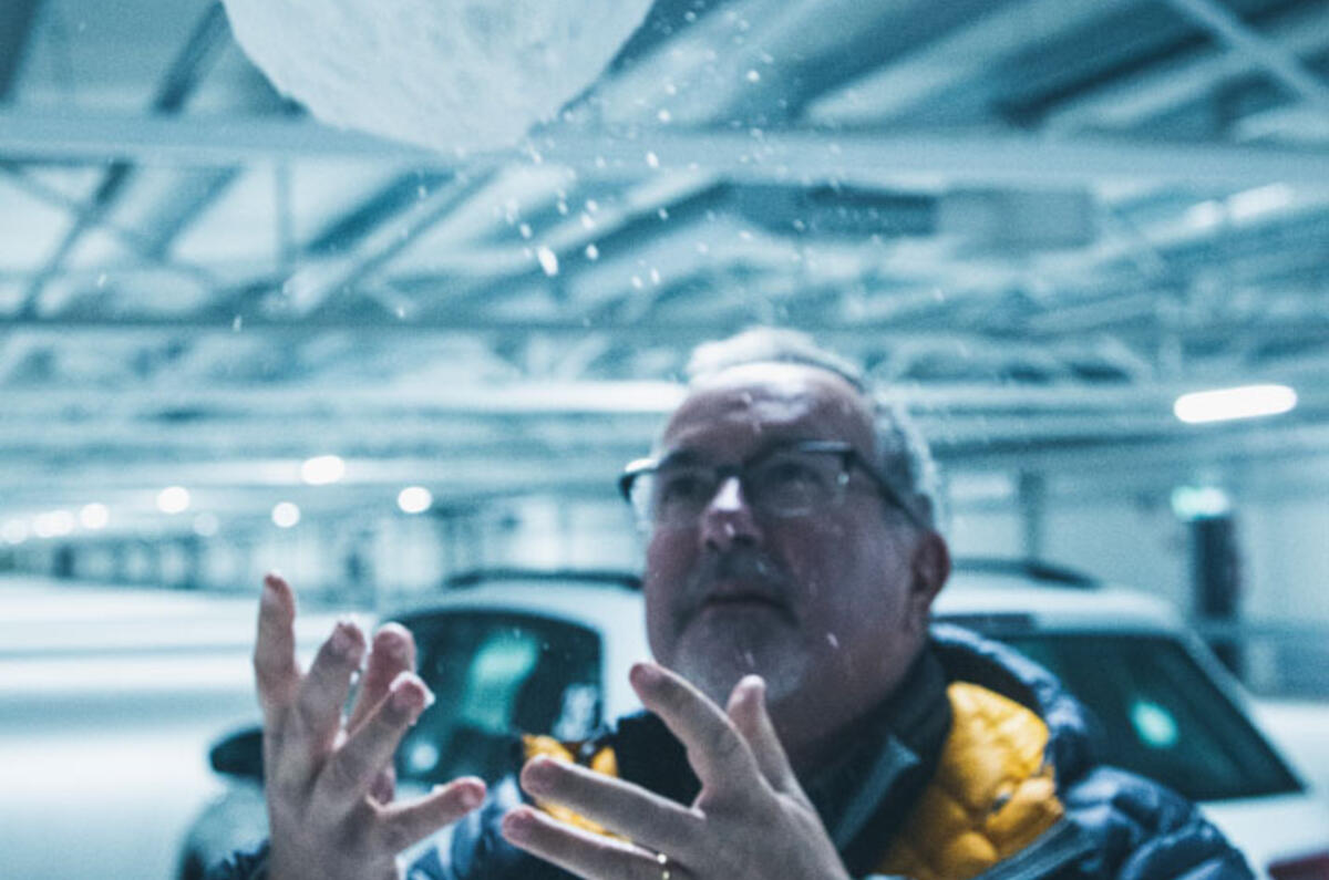 Julian throwing snowball