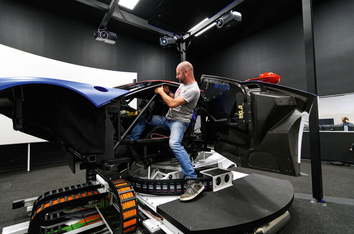 Prior climbing into simulator Prior climbing into simulator