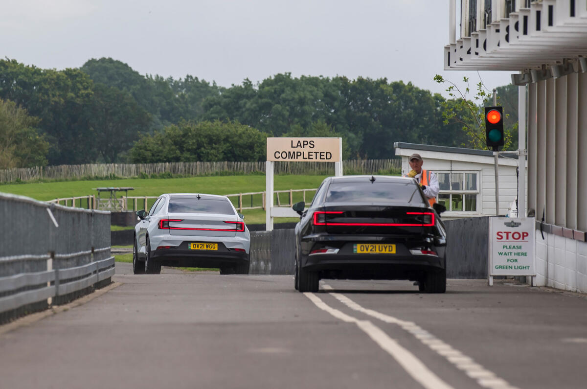 8 Polestar 2 Goodwood 2021 dampers pitlane 8 Polestar 2 Goodwood 2021 dampers pitlane