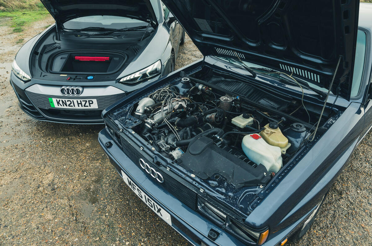80 Audi quattro meets e tron gt engine 80 Audi quattro meets e tron gt engine