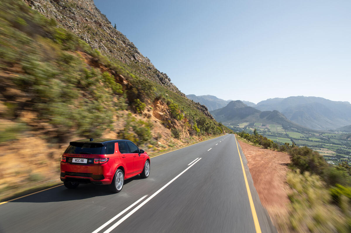 Land Rover Discovery Sport 2019 official reveal - on the road rear