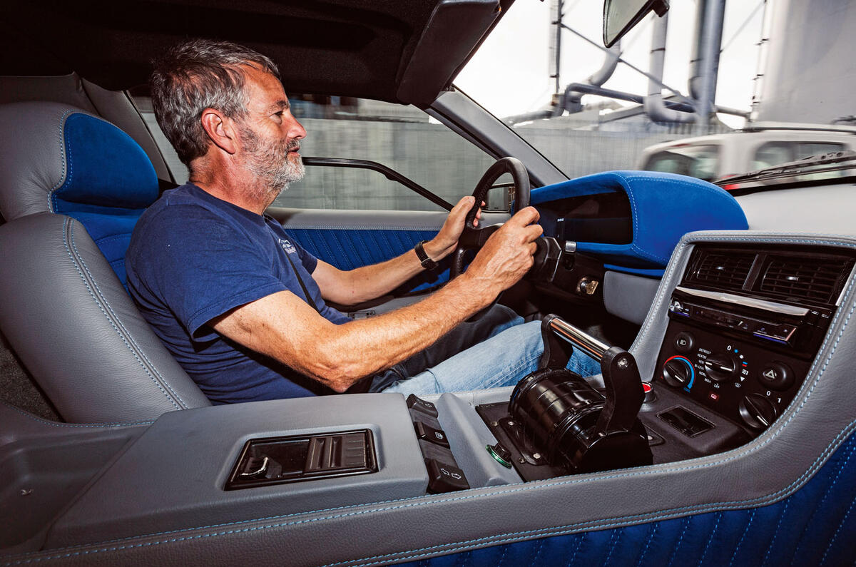 Driving a battery powered DeLorean - Colin Goodwin driving