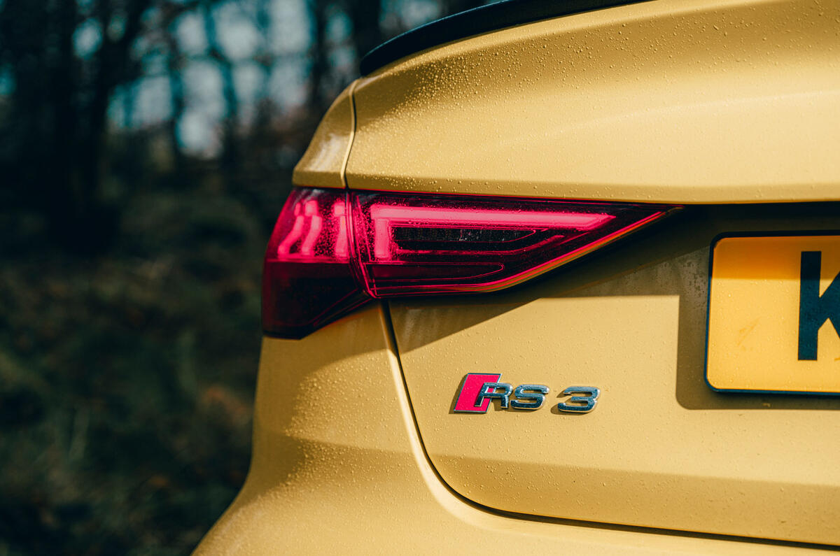 81 BMW M3 vs Audi RS3 saloon 2021 RS3 rear lights