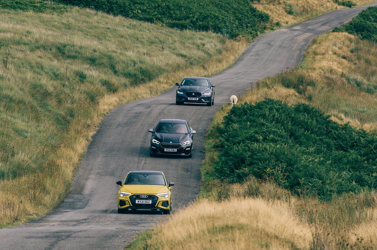 81 Jaguar XE vs M235iGC vs S3 trio 81 Jaguar XE vs M235iGC vs S3 trio