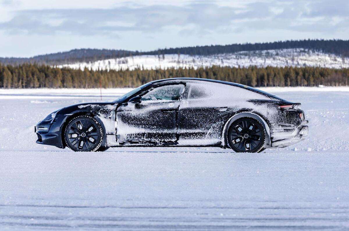 Porsche Taycan prototype ride 2019 - static side