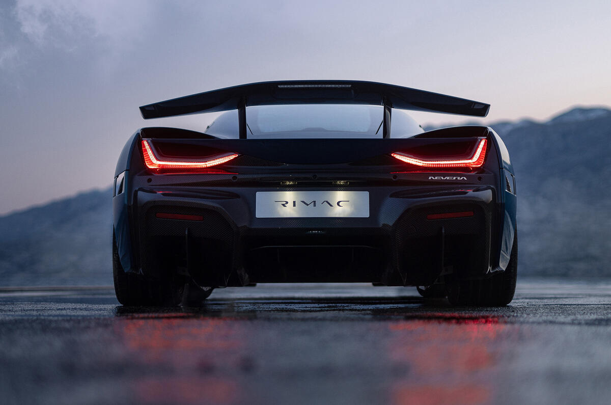 82 Rimac Nevera 2021 official reveal static rear end 82 Rimac Nevera 2021 official reveal static rear end