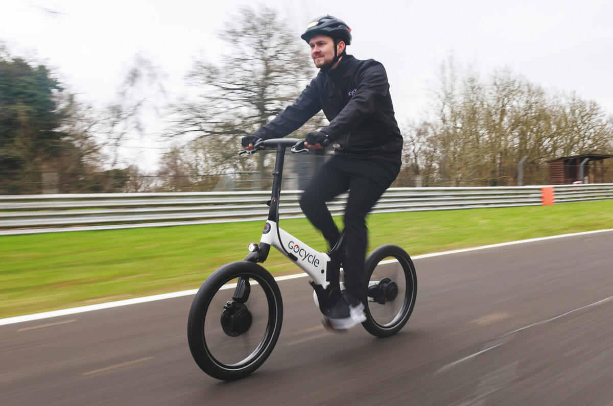 83 Brands Hatch EV records feature bicycle tracking front