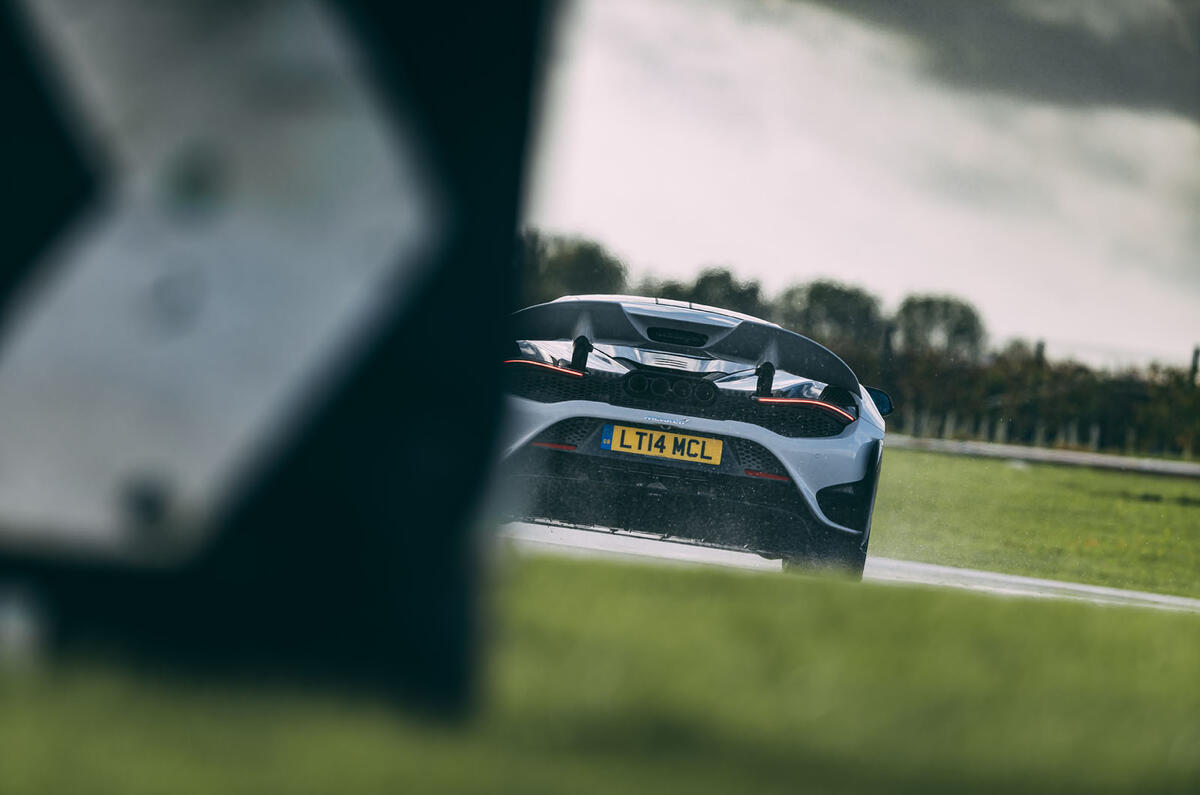 Britain's best drivers car 2020 final three - McLaren 765LT on track rear Britain's best drivers car 2020 final three - McLaren 765LT on track rear