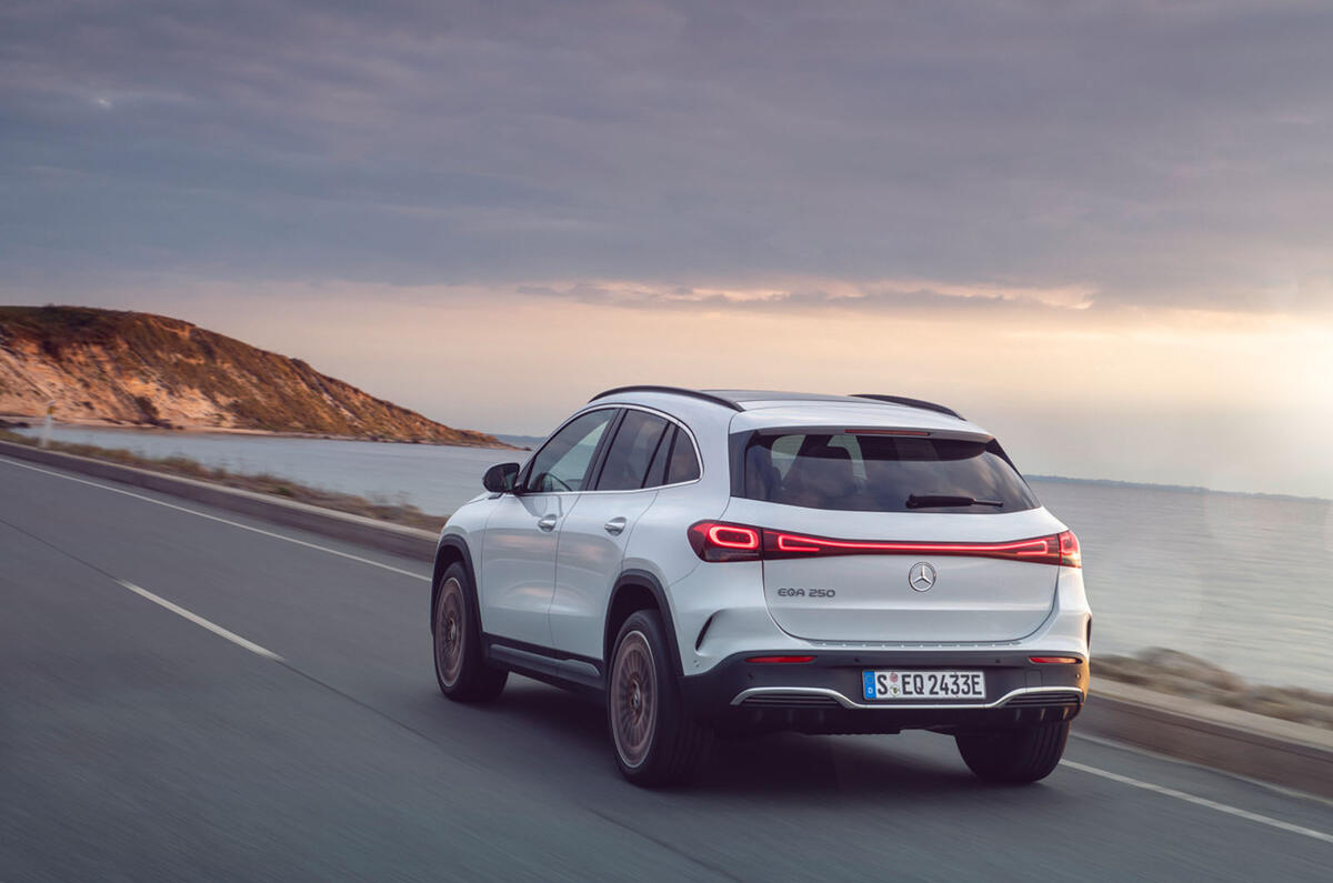 83 Mercedes Benz EQA official images on road rear