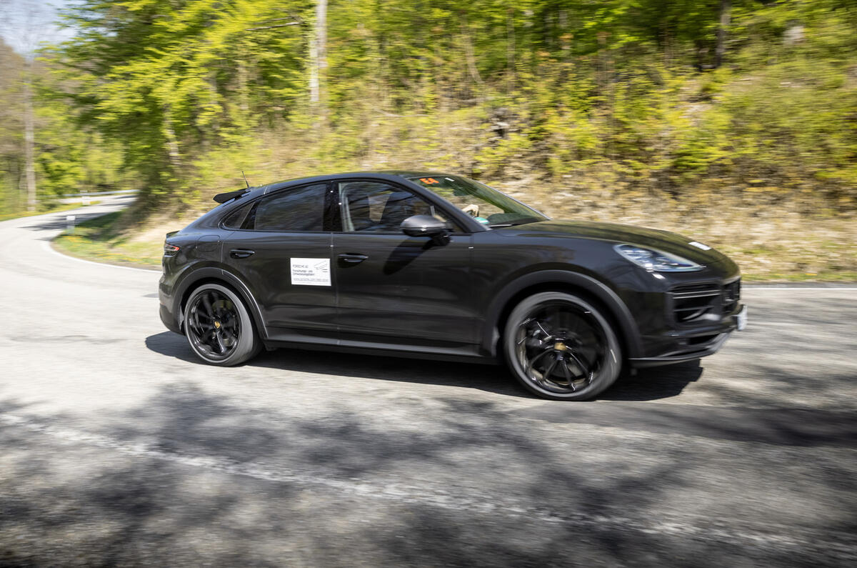 83 Porsche Cayene Turbo Coupe prototype 2022 on road side