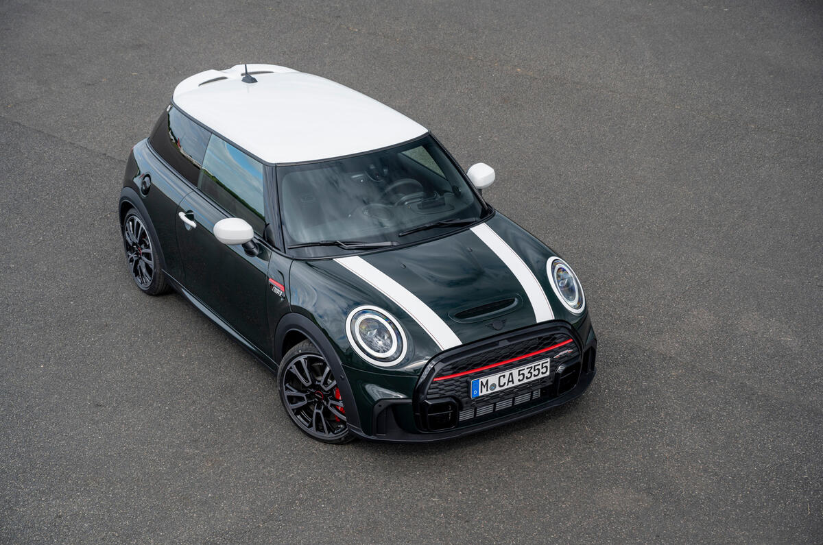 84 Mini JCW anniversary official images static aerial 84 Mini JCW anniversary official images static aerial