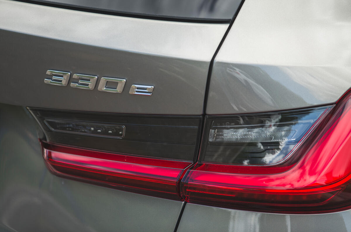 84 PHEV wagons triple test 2021 330e rear lights