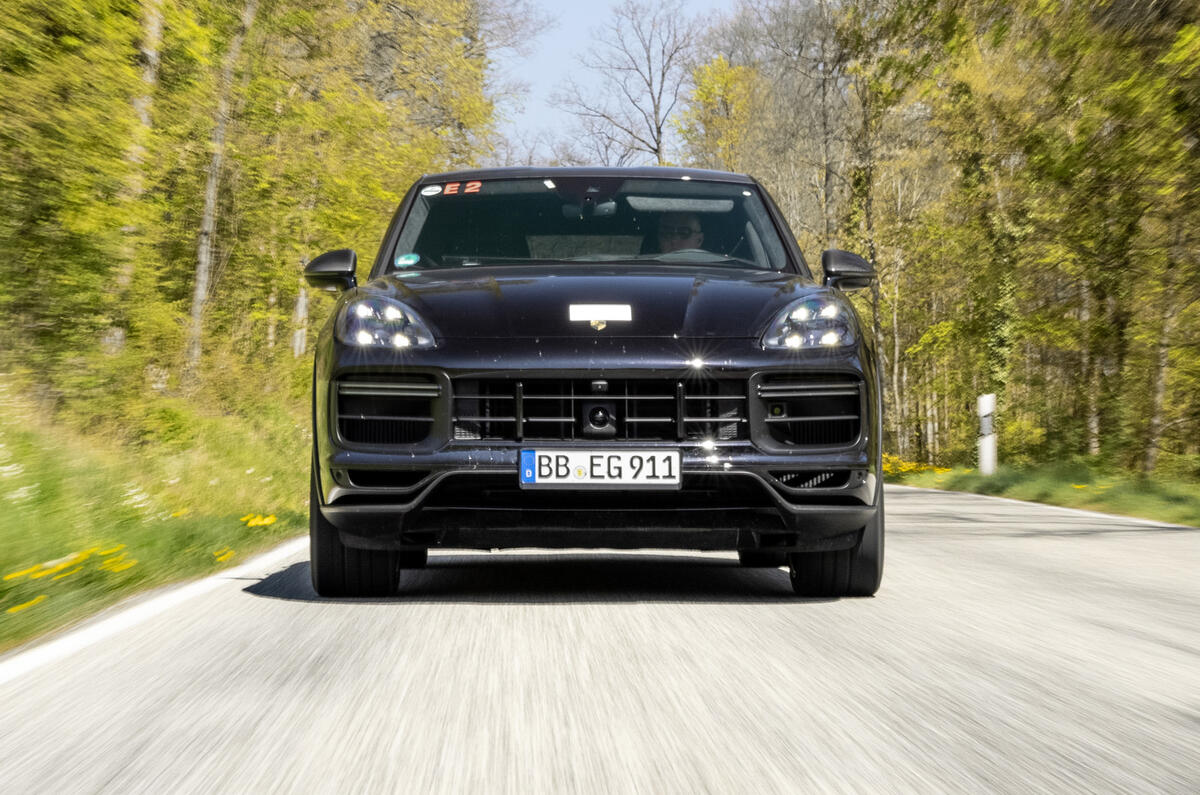 84 Porsche Cayene Turbo Coupe prototype 2022 on road nose