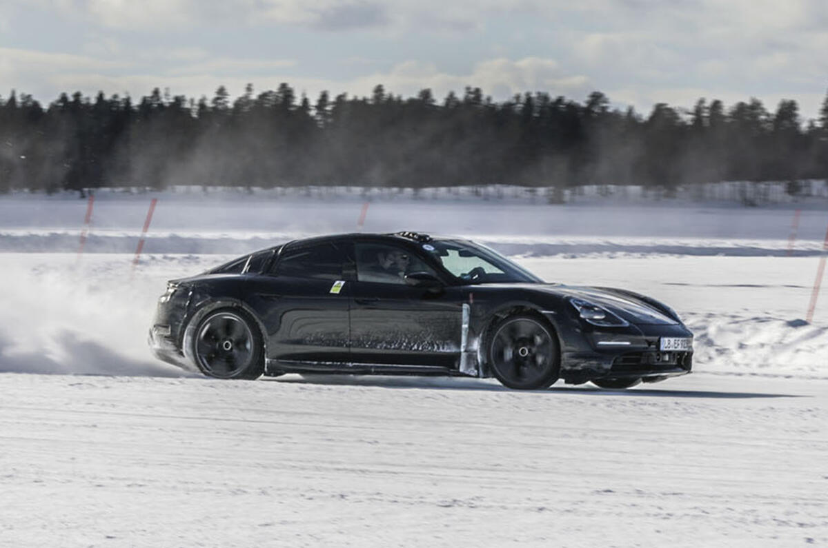 Porsche Taycan prototype ride 2019 - drift side