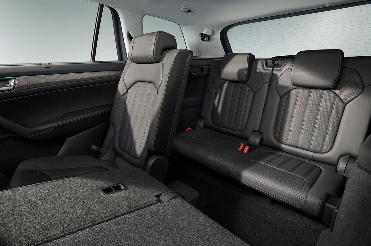 84 Skoda Kodiaq MY2021 facelift official images third row seats