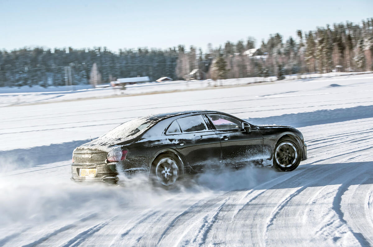 Bentley Flying Spur 2020 development ride - drifting
