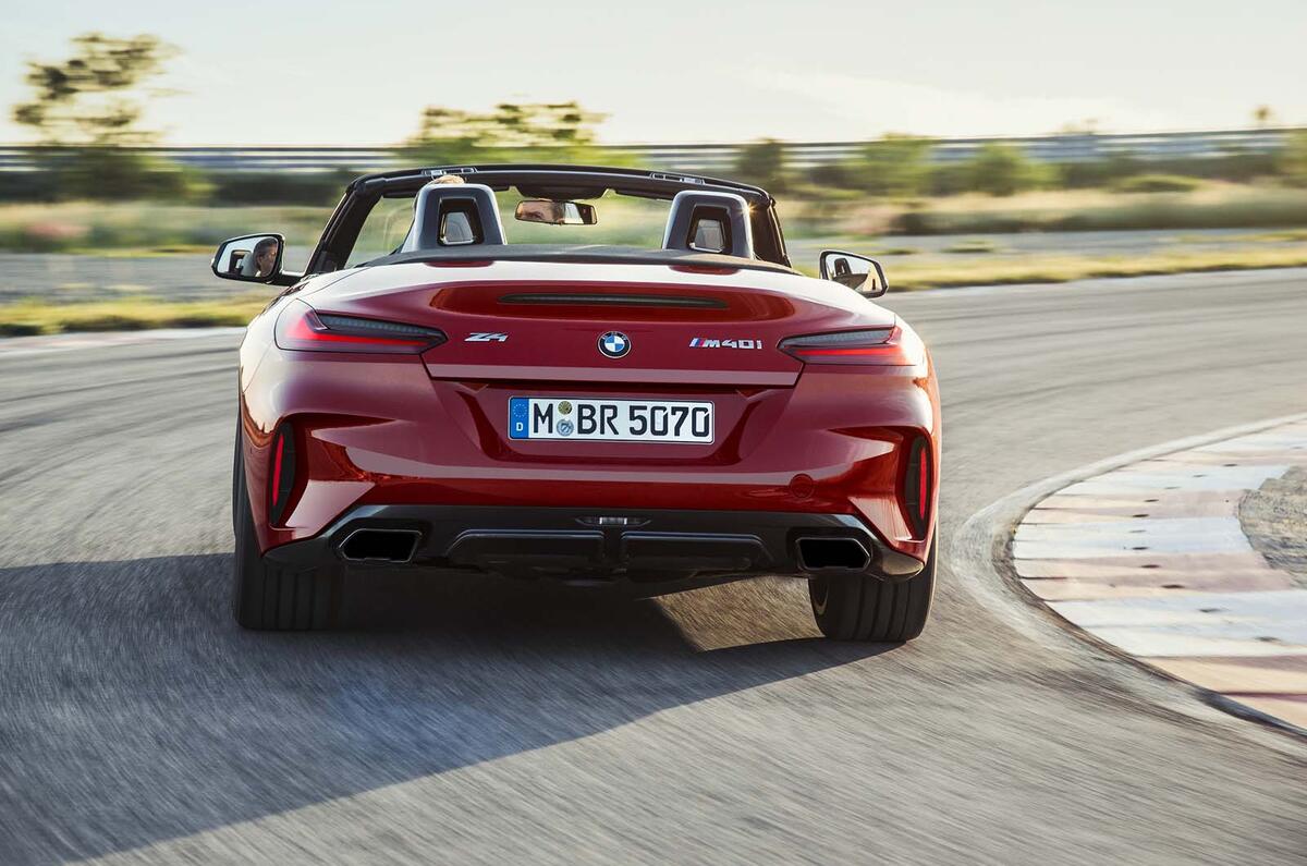 2019 BMW Z4 official reveal Pebble Beach - track rear