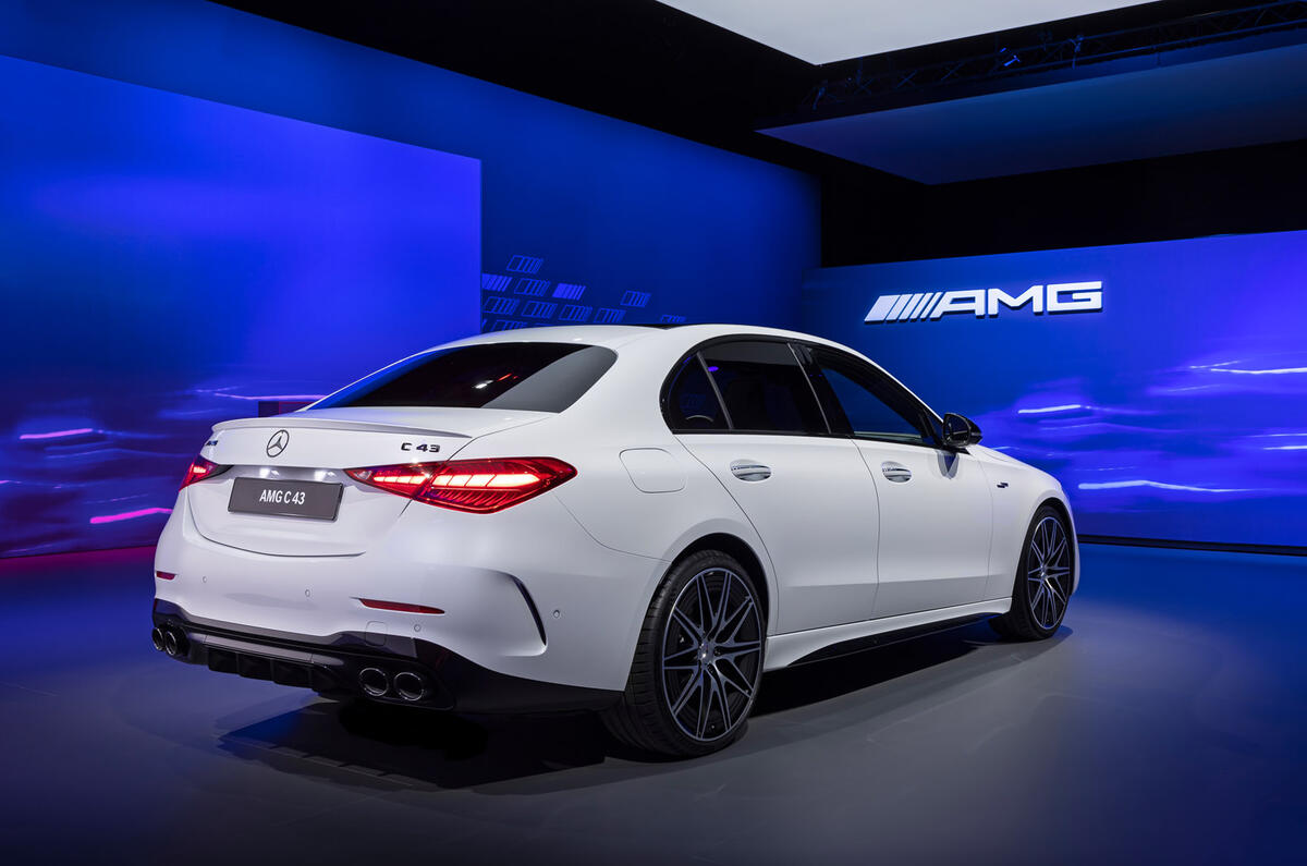 85 Mercedes AMG C43 2022 official reveal studio static rear
