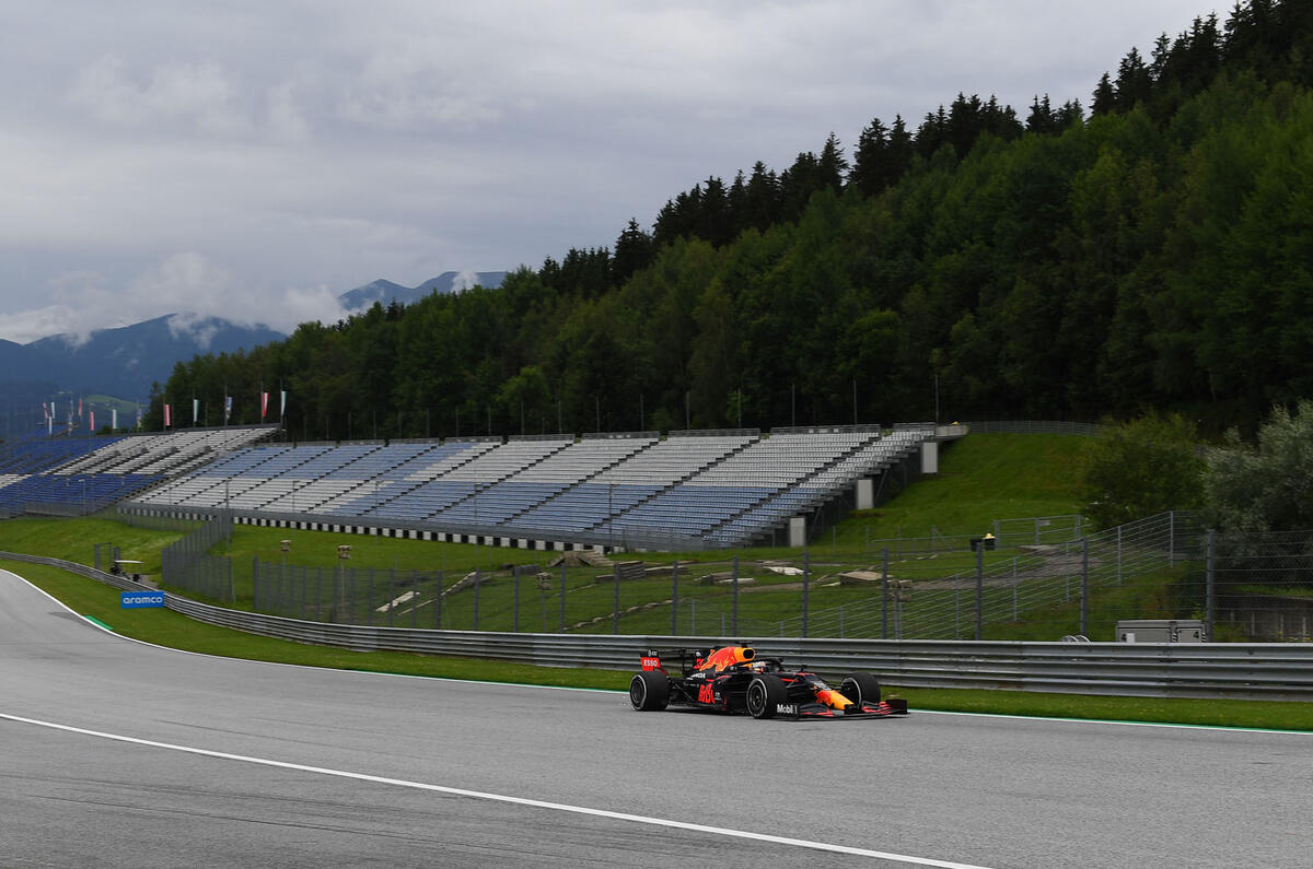 Holding a Grand Prix during a pandemic - empty grandstand Holding a Grand Prix during a pandemic - empty grandstand