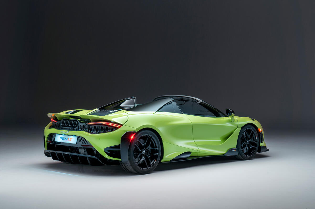 86 McLaren 765LT Spider studio static rear