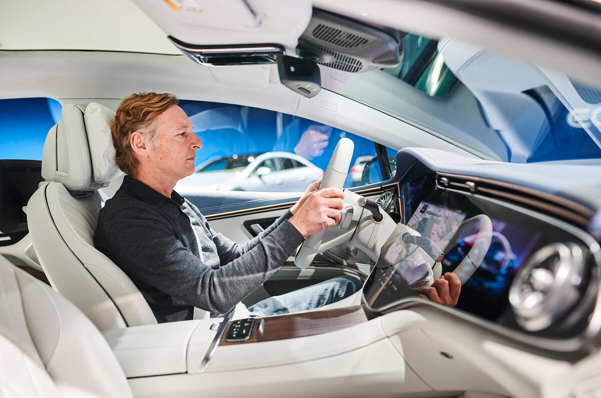 86 Mercedes EQS official reveal images GK drivers seats