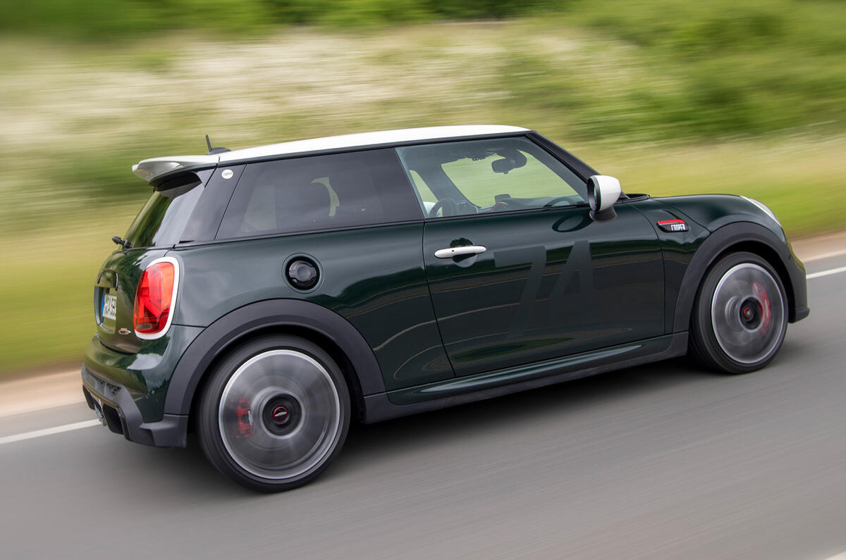 86 Mini JCW anniversary official images on road rear 86 Mini JCW anniversary official images on road rear