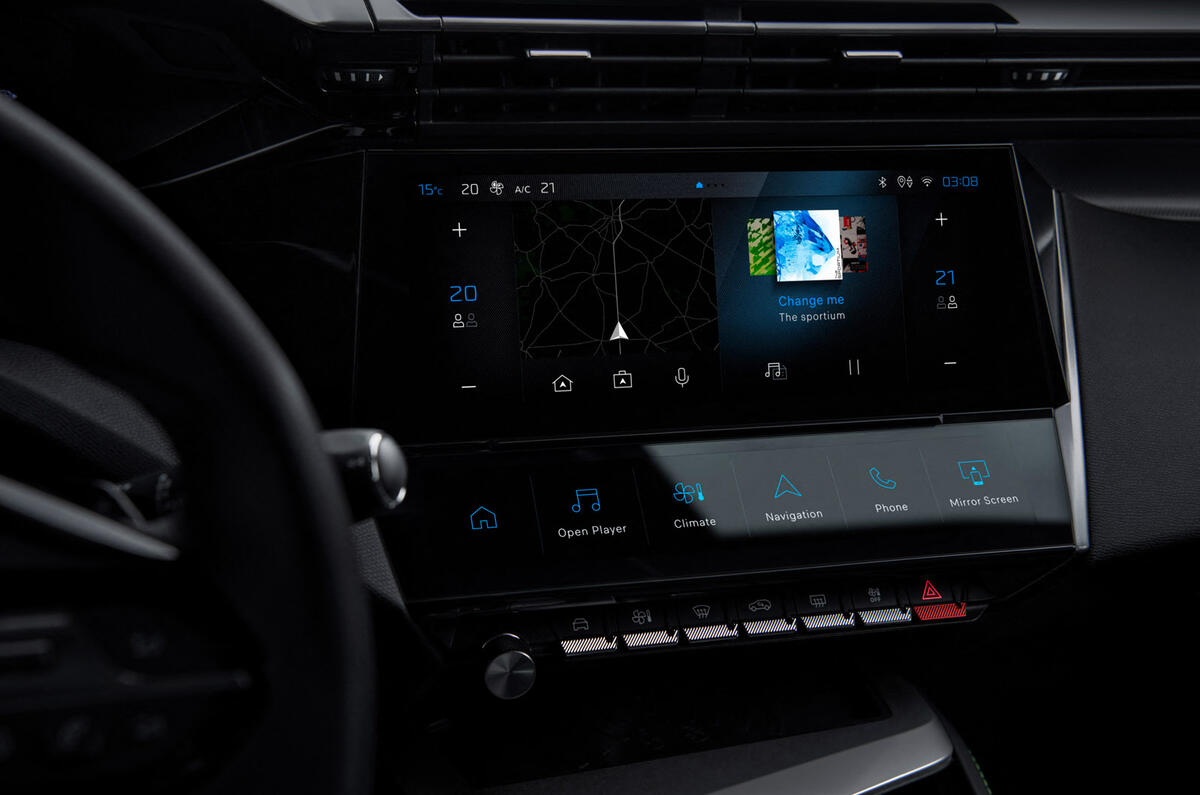 86 Peugeot 308 2021 official reveal images infotainment 86 Peugeot 308 2021 official reveal images infotainment