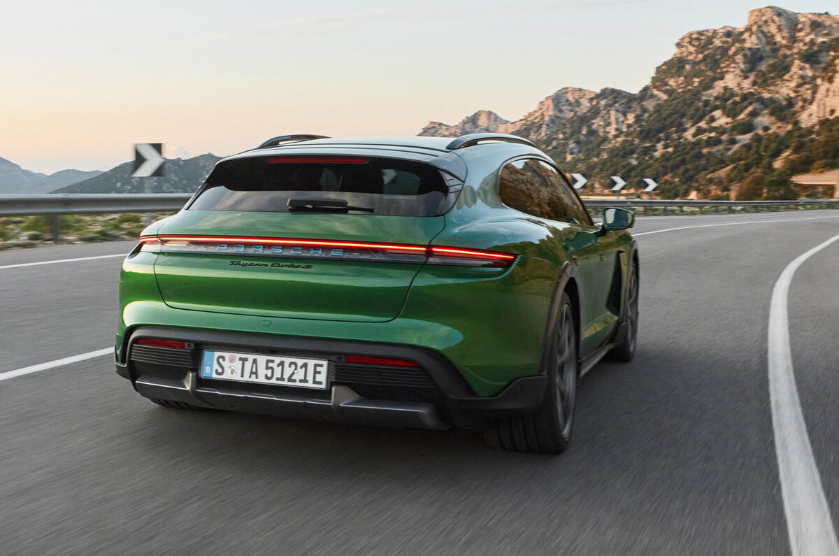 86 Porsche Taycan Cross Turismo official images on road rear 86 Porsche Taycan Cross Turismo official images on road rear