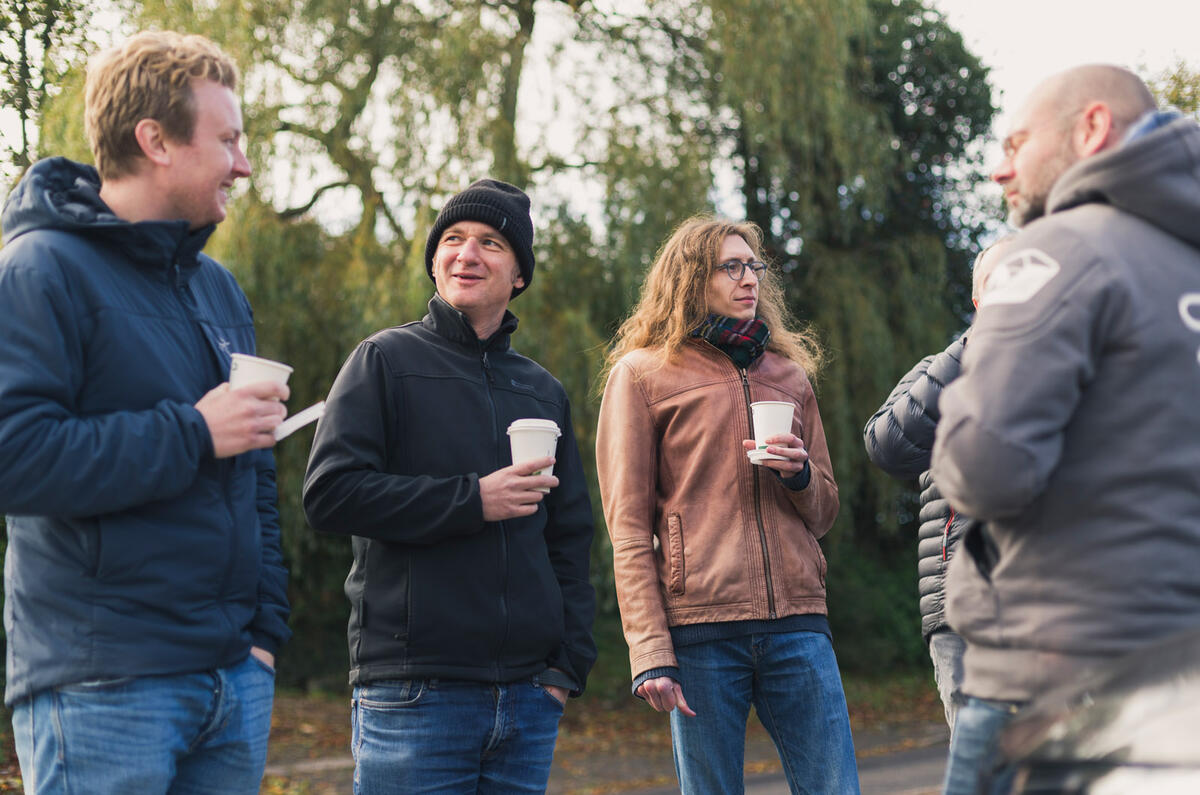 86 road testers christmas lunch 2021 outside group