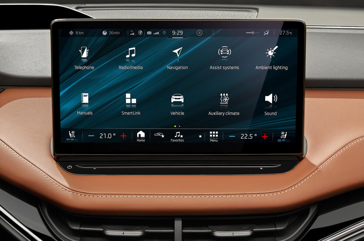 Skoda Enyaq official reveal images - studio infotainment Skoda Enyaq official reveal images - studio infotainment