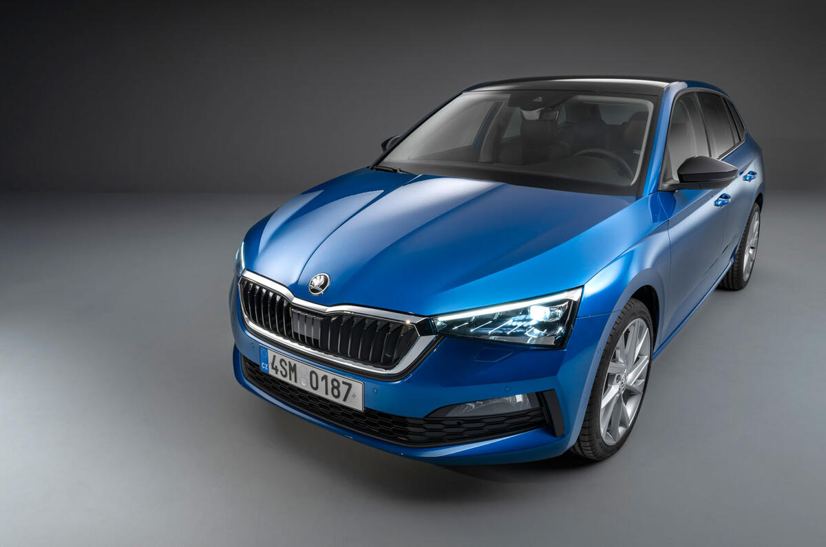 Skoda Scala 2019 official reveal - studio front angle