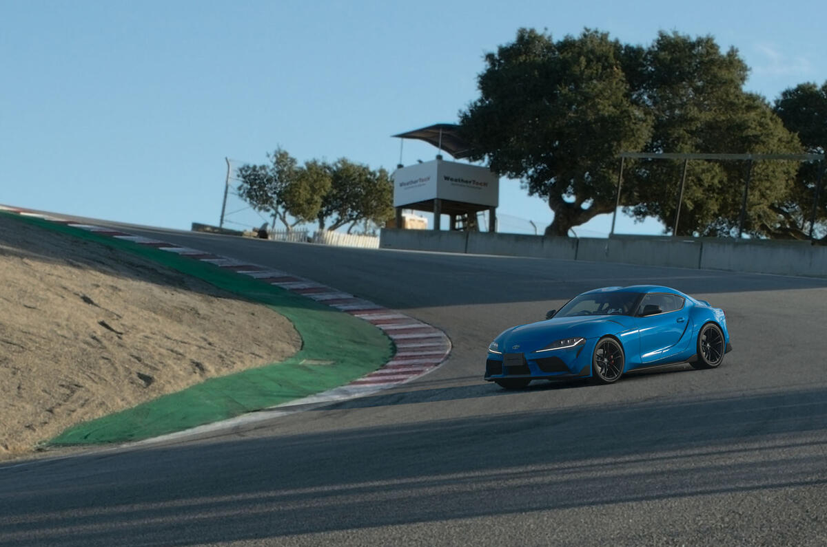 Toyota Supra simulator road test - Laguna Seca raceway static