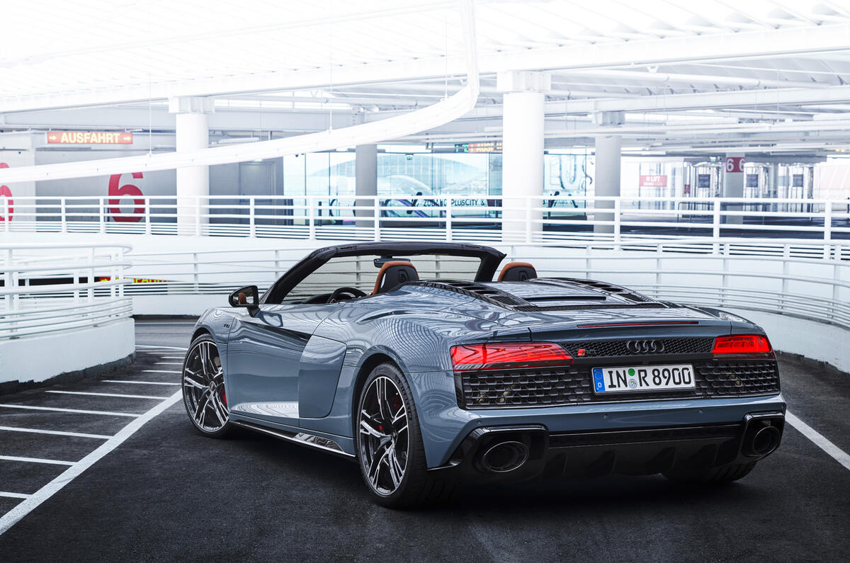 87 Audi R8 Performance RWD 2021 official images roadster static rear