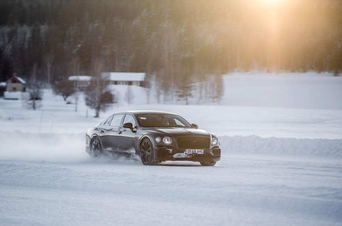 Bentley Flying Spur 2020 development ride - on snow