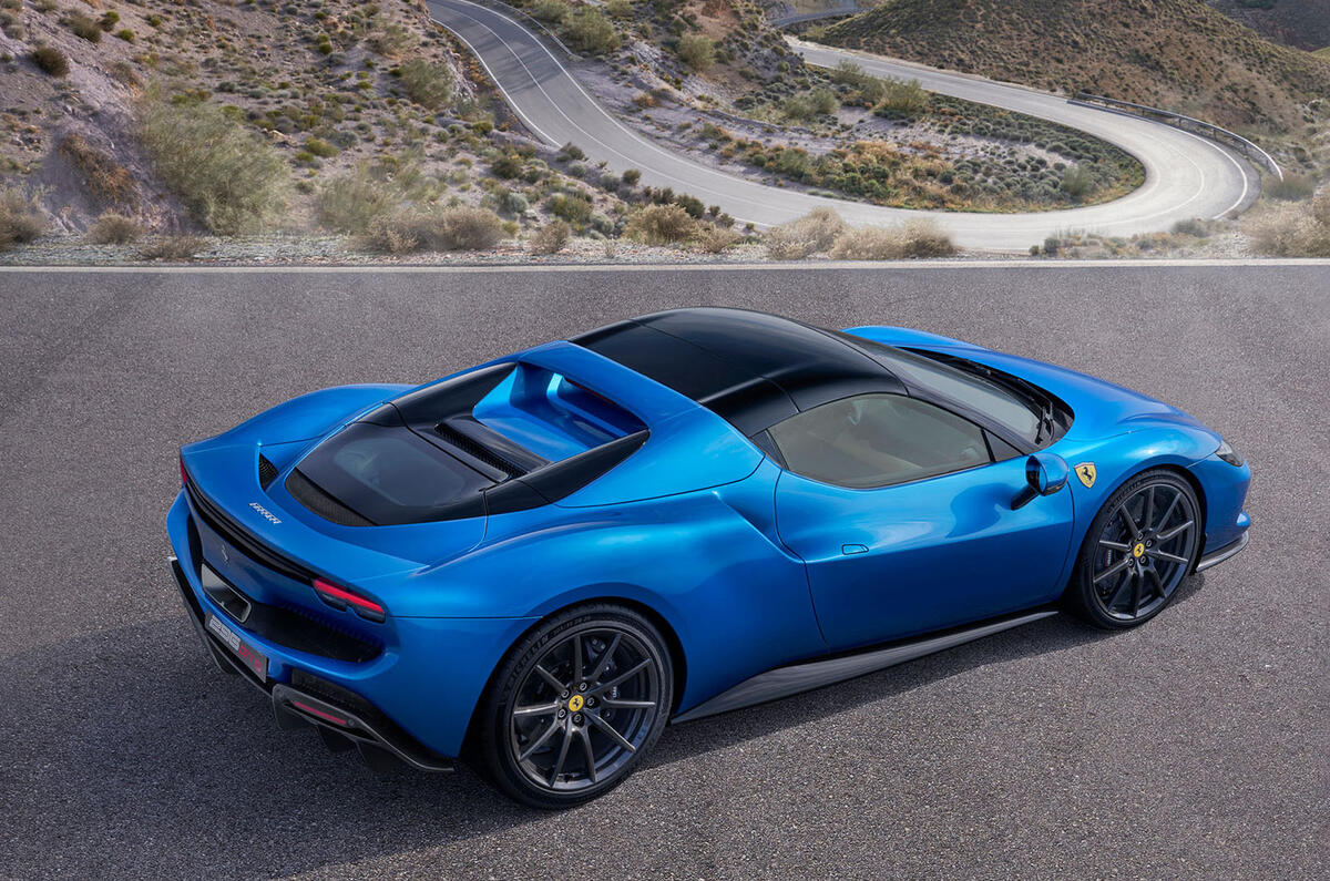 87 Ferrari 296 GTS 2022 official images blue roof on rear 87 Ferrari 296 GTS 2022 official images blue roof on rear