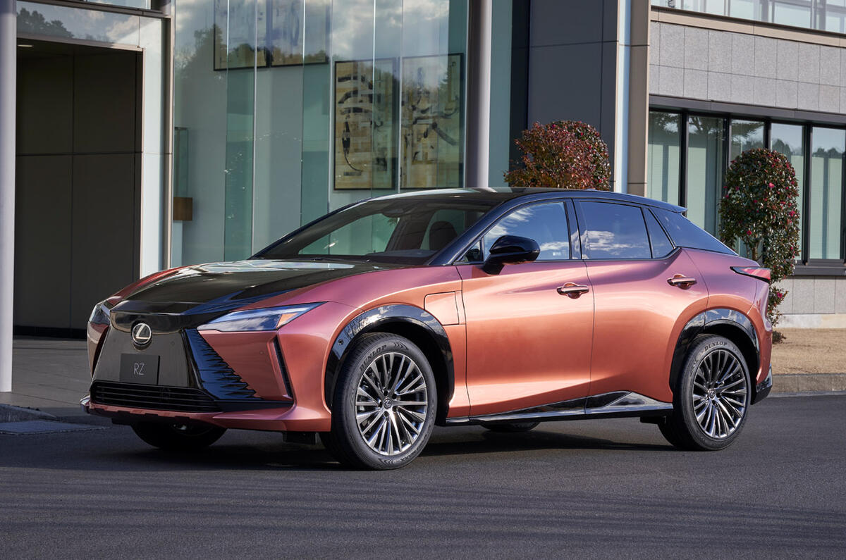 87 Lexus RZ 450e 2022 official reveal orange front 87 Lexus RZ 450e 2022 official reveal orange front