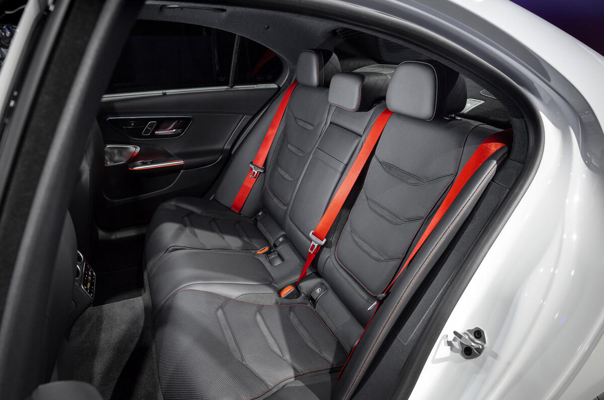 87 Mercedes AMG C43 2022 official reveal rear seats