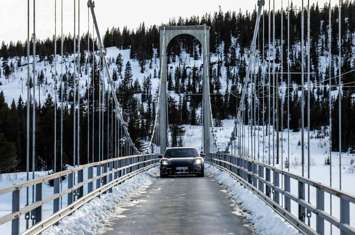 Porsche Taycan prototype ride 2019 - bridge