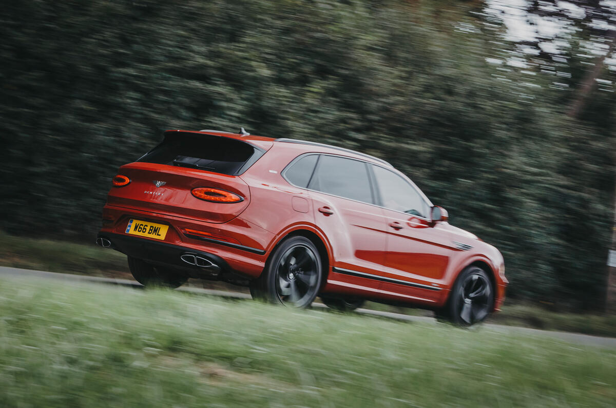 88 500 miles in Bentayga feature on road rear 88 500 miles in Bentayga feature on road rear