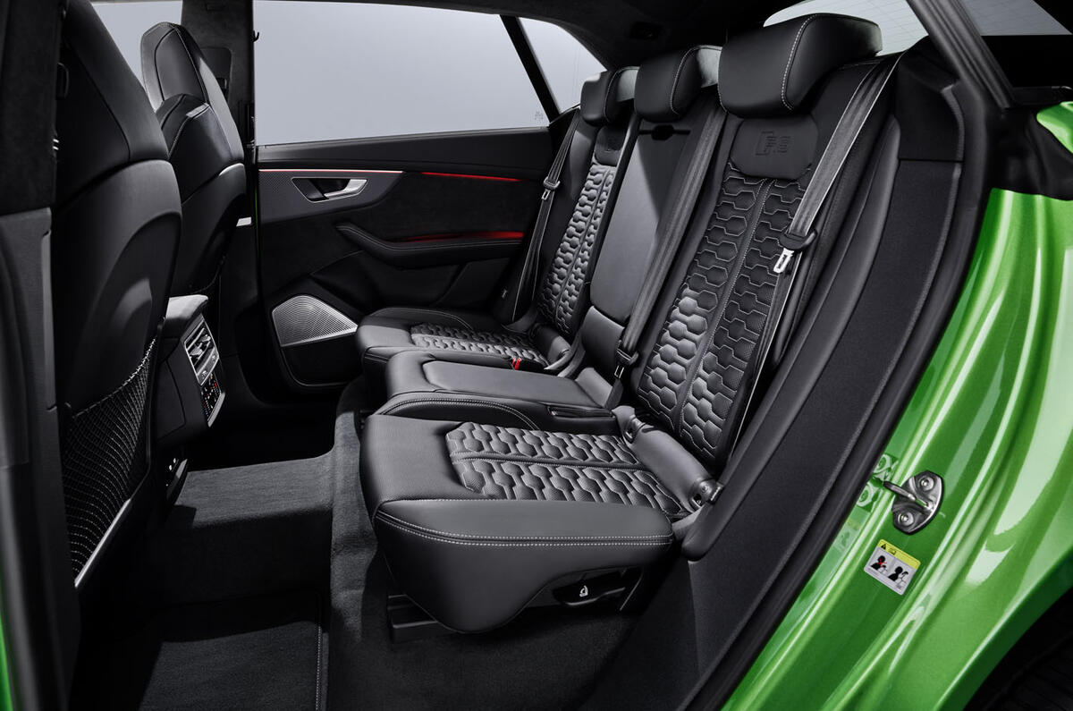 Audi RS Q8 2020 official reveal photos - rear seats