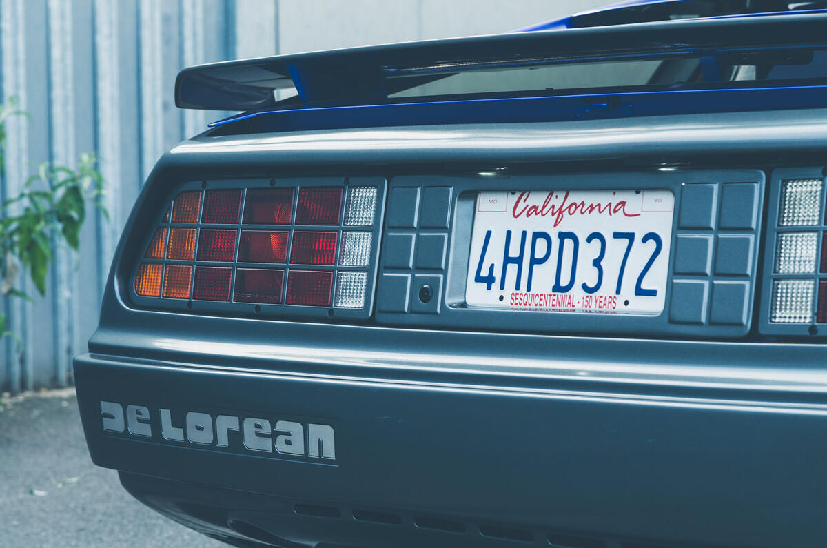 Driving a battery powered DeLorean - rear lights