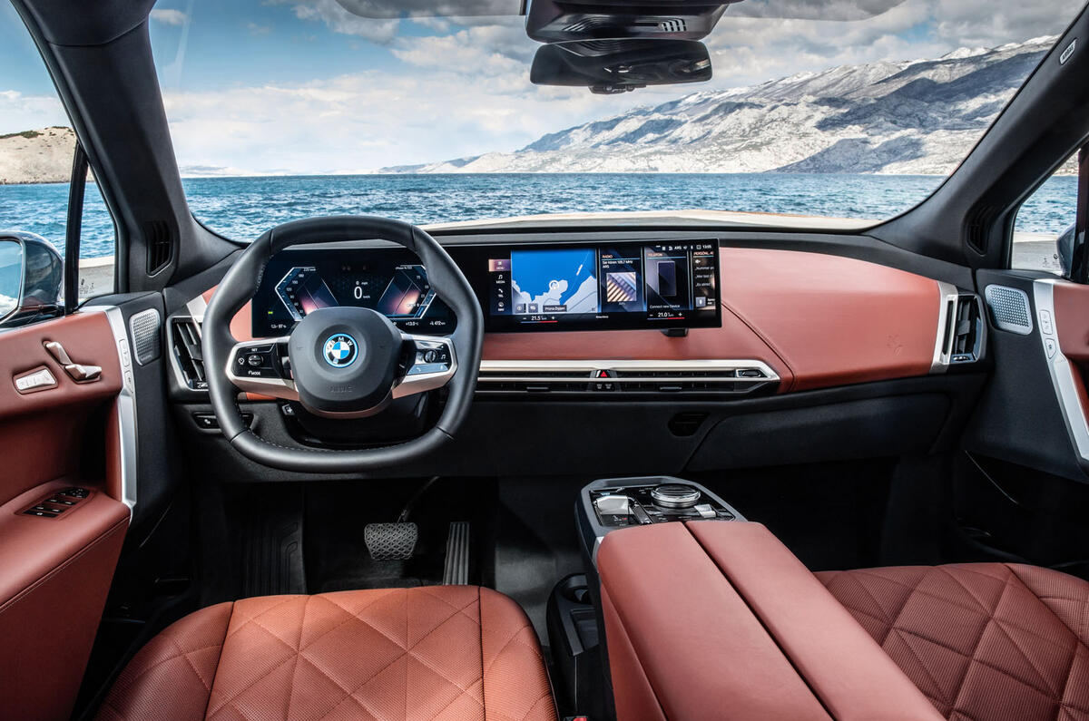 88 BMW iX prototype ride 2021 dashboard