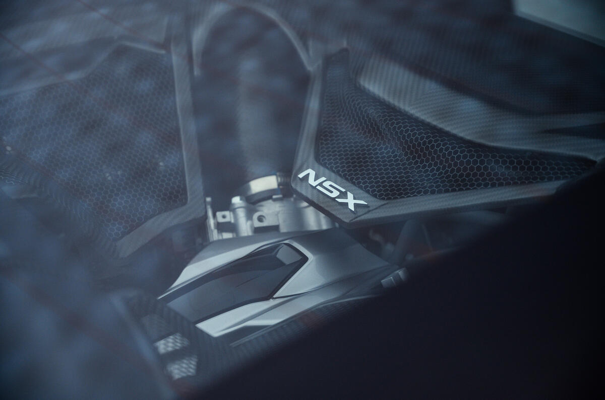 Honda NSX hybrid supercar feature - engine bay Honda NSX hybrid supercar feature - engine bay