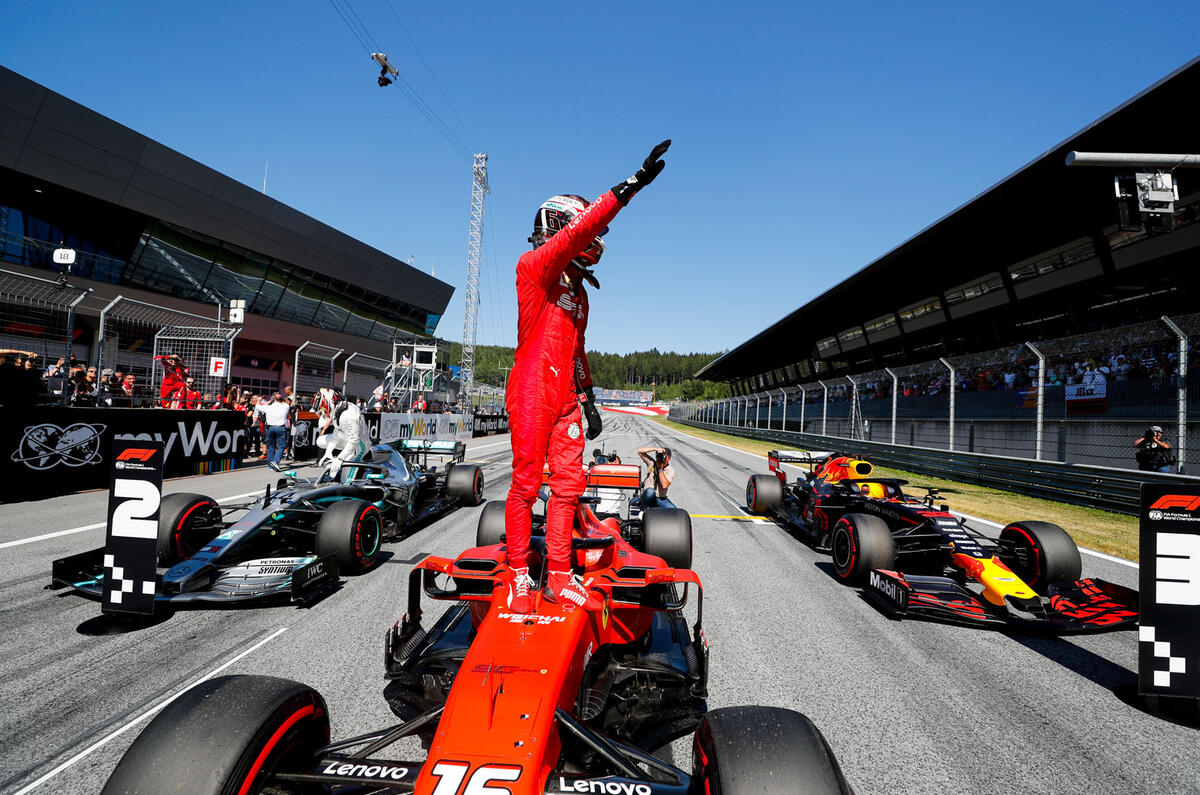 Charles Leclerc interview, 2019 British Grand Prix - waving